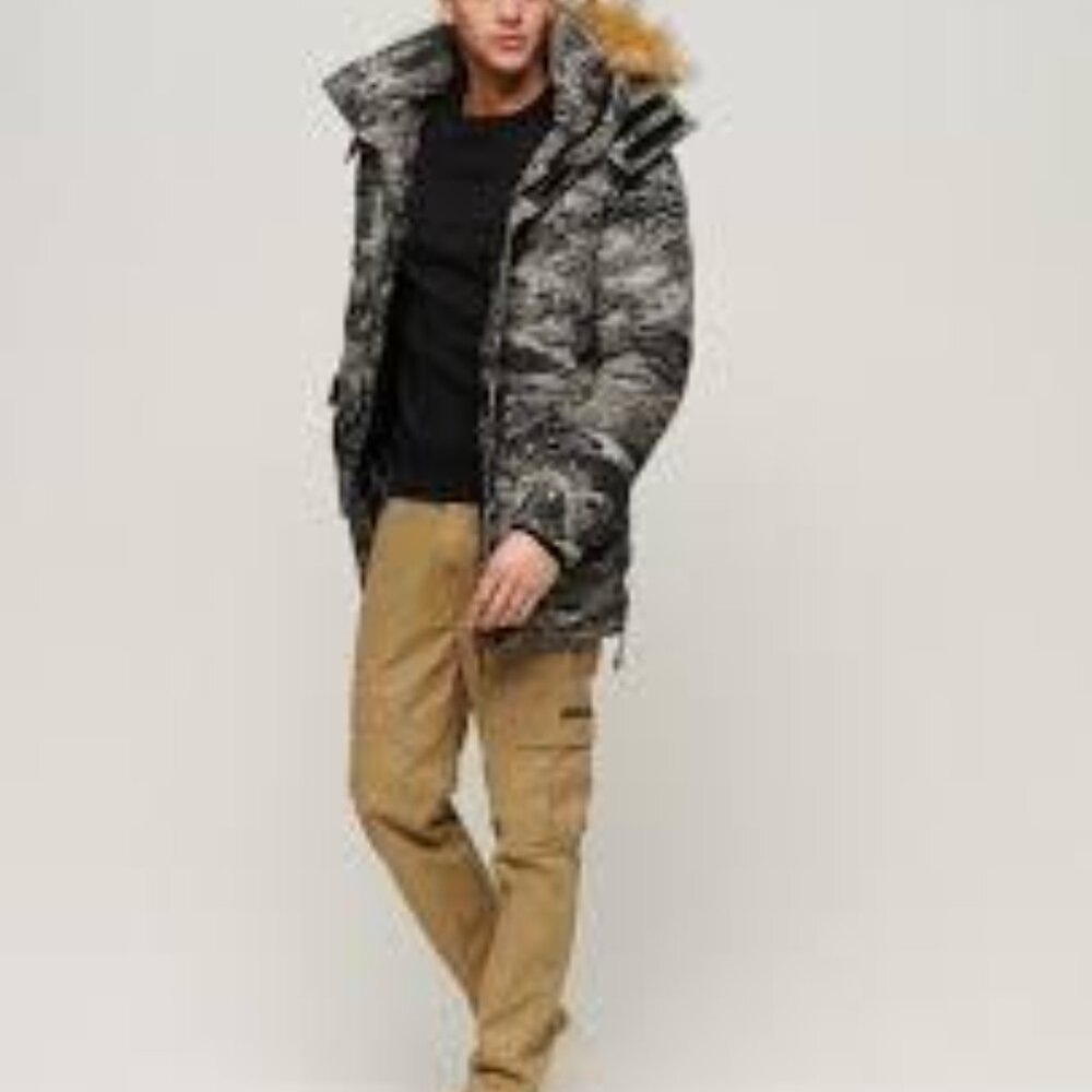 NWT Superdry Men's Code Faux Fur Hooded Everest Parka Jacket - Picture 3 of 5
